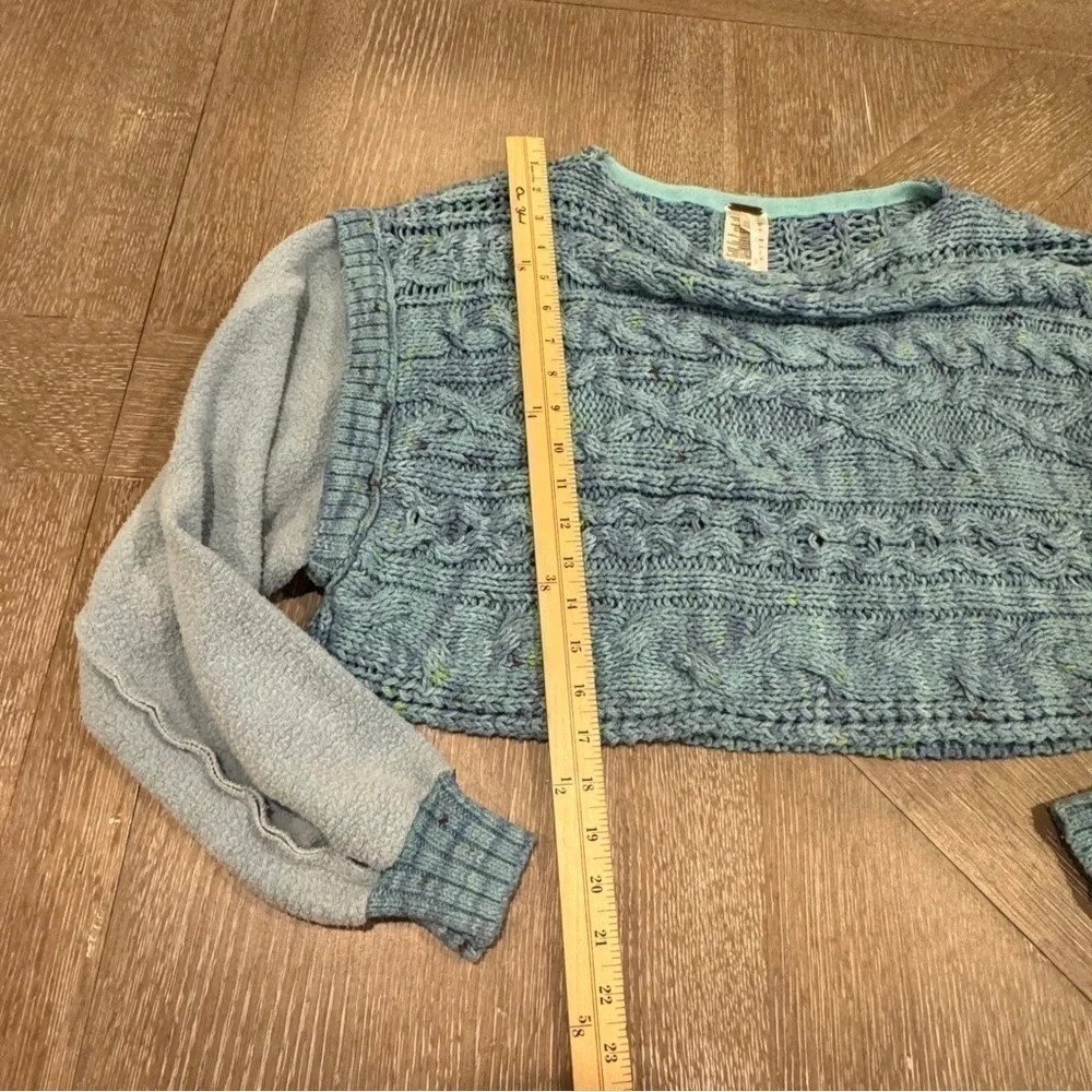 NEW FREE PEOPLE HONEY CABLE PULLOVER SIREN BLUE WOMENS SWEATER‎   SIZE XS  NWOT